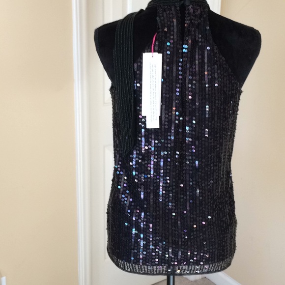 .Parker NWT Hand made  Black Beaded Top - Picture 3 of 9